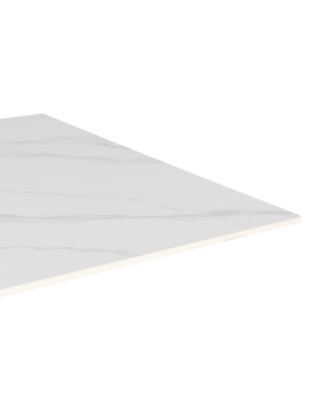 Table de restaurant Pierre fritée grise ou blanche 80 x 80 cm