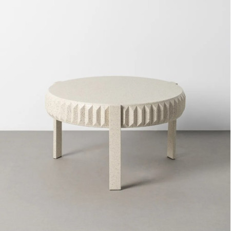 Table Basse Ronde Blanche en métal...