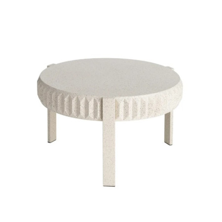 Table Basse Ronde Blanche en métal...