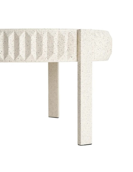 Table Basse Ronde Blanche en métal Effet Terrazzo 79 cm