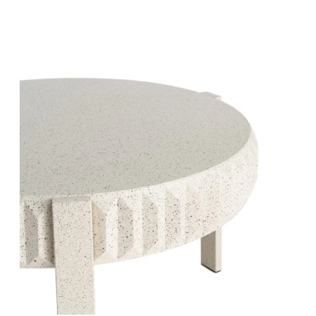 Table Basse Ronde Blanche en métal...