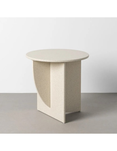 Table d'Appoint Ronde Blanche MDF 60 cm