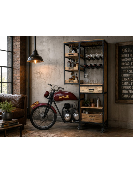 Meuble Bar Moto Style Industriel