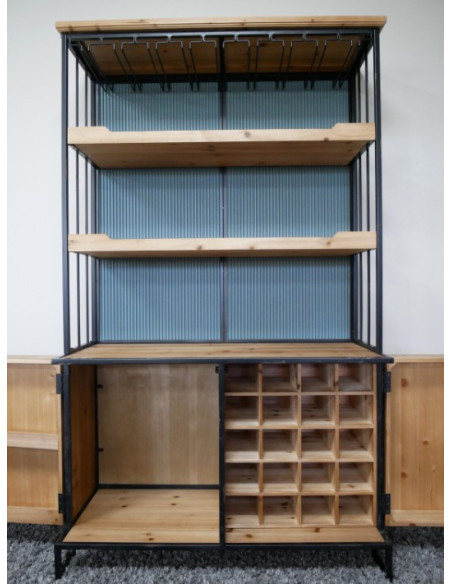 Meuble Bar Industriel en Bois et Métal