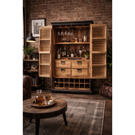 Armoire Bar à Volets en Bois de Sapin