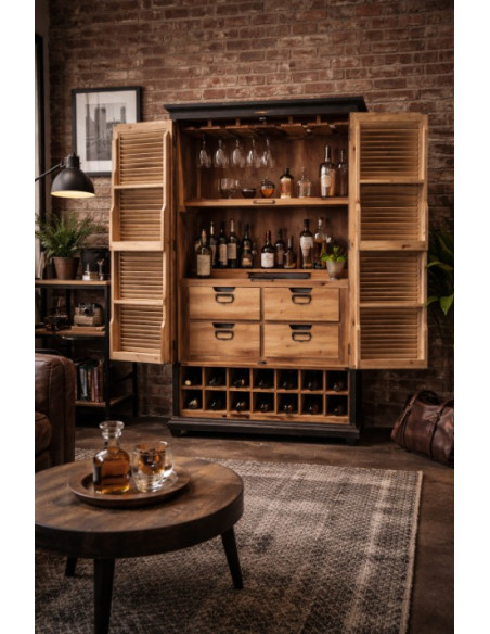 Armoire Bar à Volets en Bois de Sapin