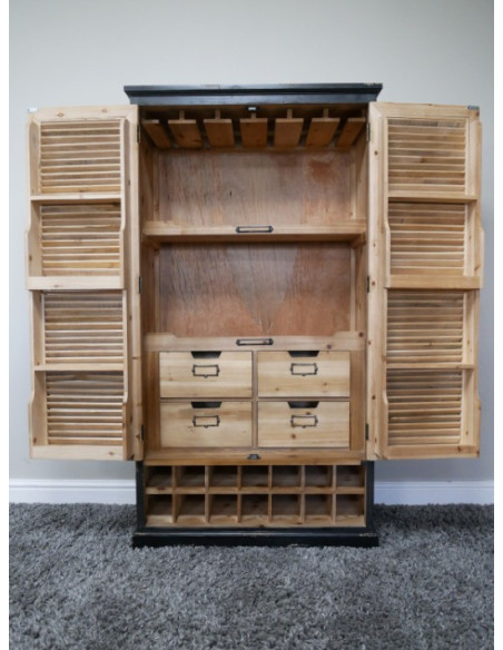Armoire Bar à Volets en Bois de Sapin