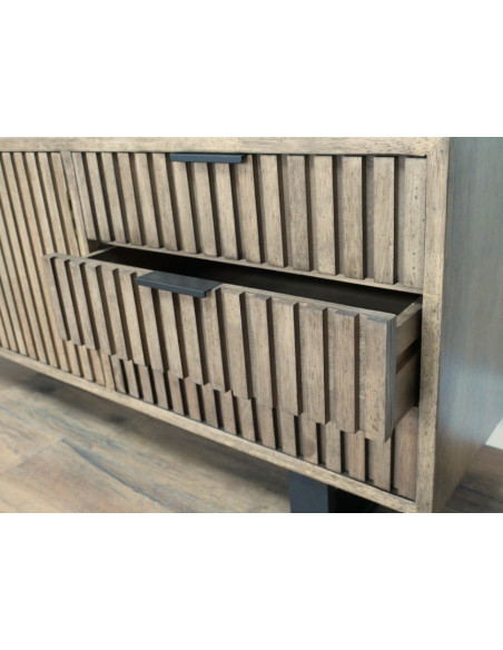 Buffet Bas Horizon à Lattes en Bois d'Hévéa