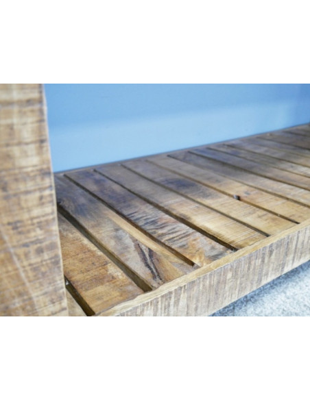 Buffet Console Atelier sur Roulettes en Bois de Manguier
