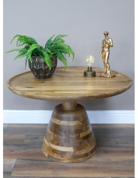 Table Basse Sablier en Bois Massif