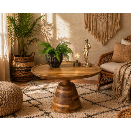 Table Basse Sablier en Bois Massif Table Basse Sablier en Bois Massif