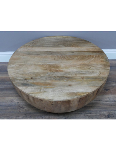 Table Basse Galet en Bois Massif