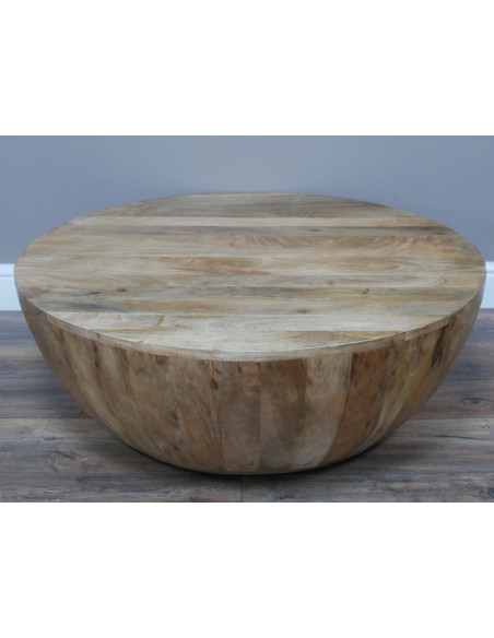 Table Basse Galet en Bois Massif
