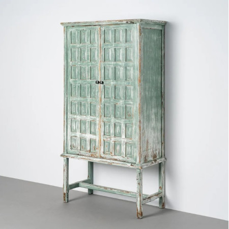 Armoire en Bois Recyclé Patiné Vert...