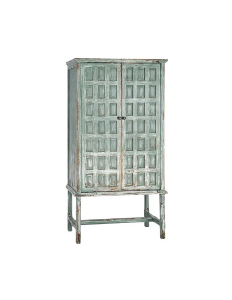 Armoire en Bois Recyclé Patiné Vert 96 cm