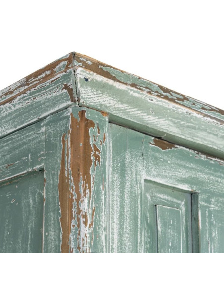 Armoire en Bois Recyclé Patiné Vert 96 cm
