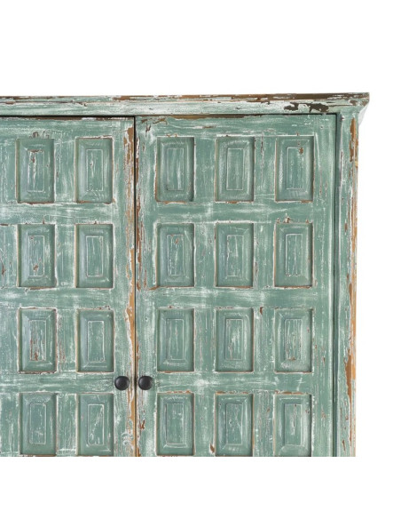 Armoire en Bois Recyclé Patiné Vert 96 cm