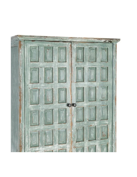 Armoire en Bois Recyclé Patiné Vert 96 cm