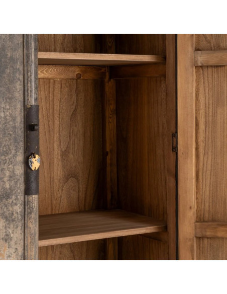Armoire en Bois de Pin Recyclé 100 cm – Style Authentique et Élégant