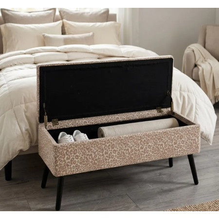Banc Coffre de Rangement Crème-Beige...