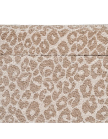 Banc Coffre de Rangement Crème-Beige 100 cm – Tissu Motif Léopard