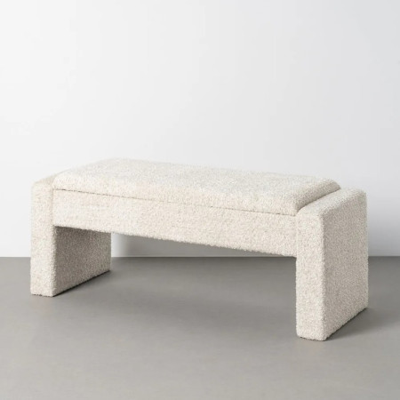 Banc Coffre de Rangement Crème 117 cm...