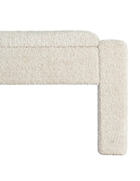 Banc Coffre de Rangement Crème 117 cm – Tissu Bouclette