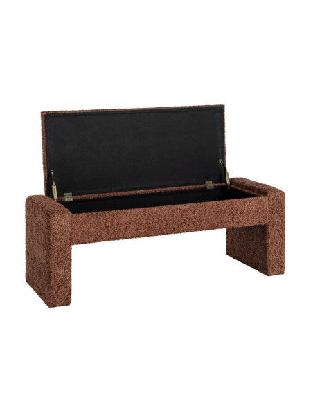 Banc Coffre de Rangement Crème 117 cm – Tissu Bouclette