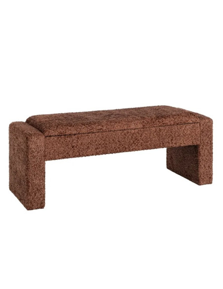 Banc Coffre de Rangement Crème 117 cm – Tissu Bouclette