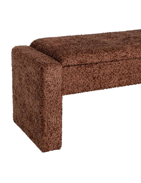 Banc Coffre de Rangement Crème 117 cm – Tissu Bouclette