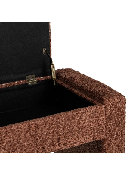 Banc Coffre de Rangement Crème 117 cm – Tissu Bouclette