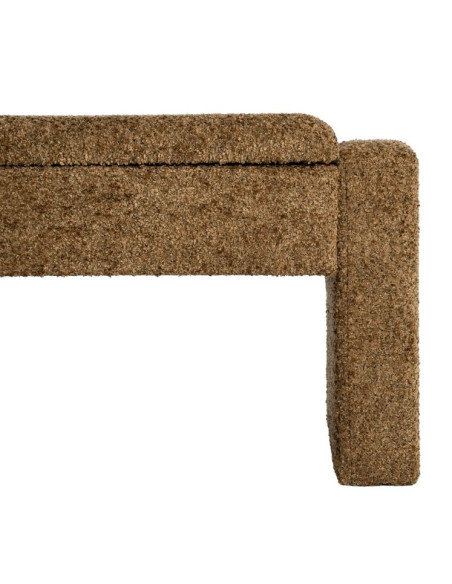 Banc Coffre de Rangement Crème 117 cm – Tissu Bouclette