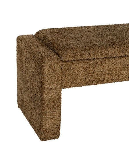 Banc Coffre de Rangement Crème 117 cm – Tissu Bouclette