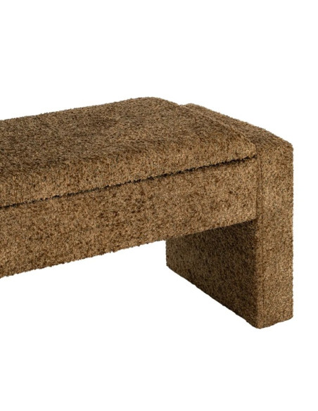 Banc Coffre de Rangement Crème 117 cm – Tissu Bouclette