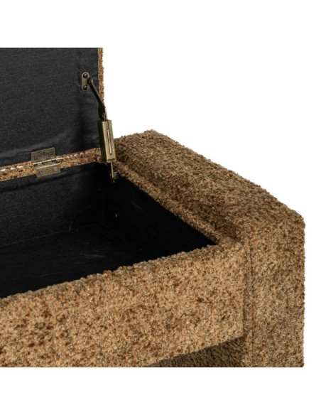 Banc Coffre de Rangement Crème 117 cm – Tissu Bouclette