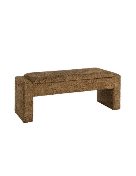Banc Coffre de Rangement Crème 117 cm – Tissu Bouclette