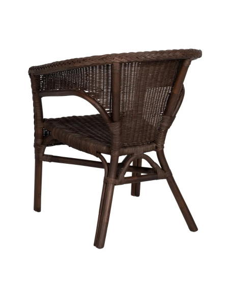 Lot de 4 Fauteuils en rotin empilable – Chaise de salon naturelle style bistrot – 60 x 62 x 78 cm
