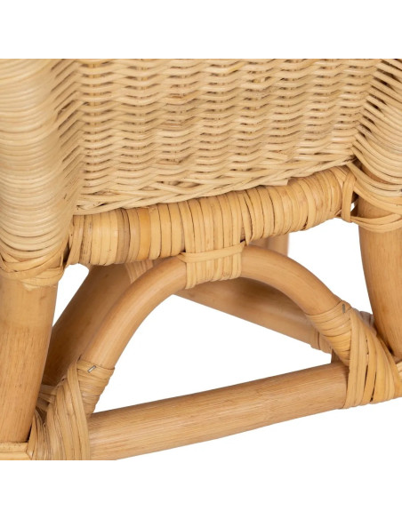 Lot de 4 Fauteuils en rotin empilable – Chaise de salon naturelle style bistrot – 60 x 62 x 78 cm