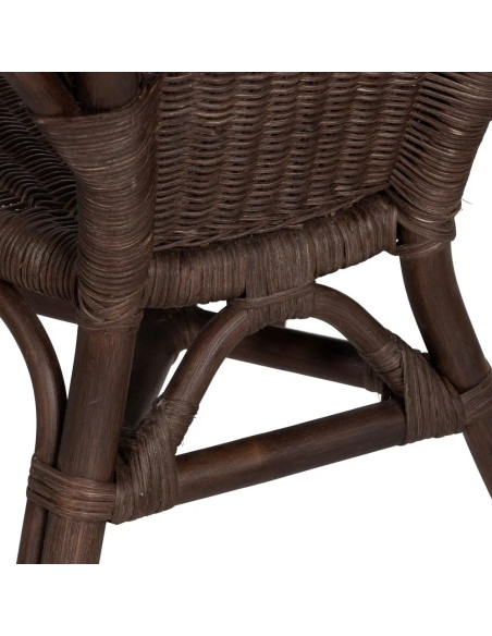 Lot de 4 Fauteuils en rotin empilable – Chaise de salon naturelle style bistrot – 60 x 62 x 78 cm