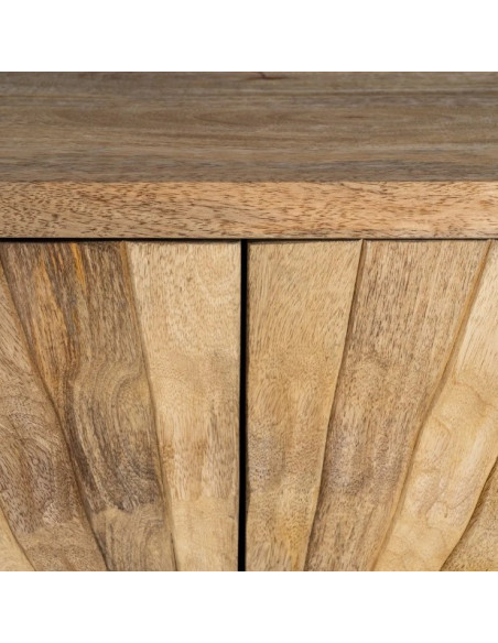 Armoire Cabinet en Bois de Manguier 92 cm – Motif Soleil Sculpté