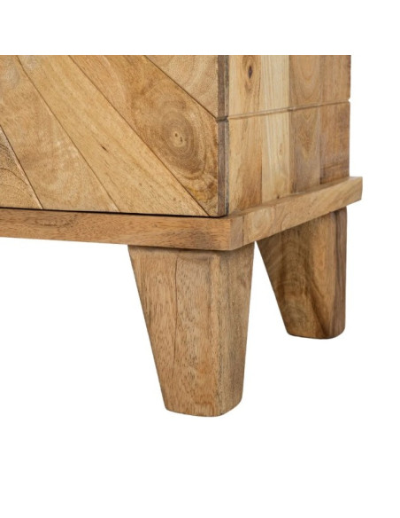 Armoire Cabinet en Bois de Manguier 92 cm – Motif Soleil Sculpté