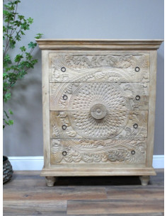 Commode Sculptée en Bois de...