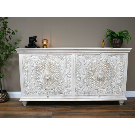 Grand Buffet Sculpté en Bois de Manguier