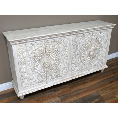 Grand Buffet Sculpté en Bois de Manguier