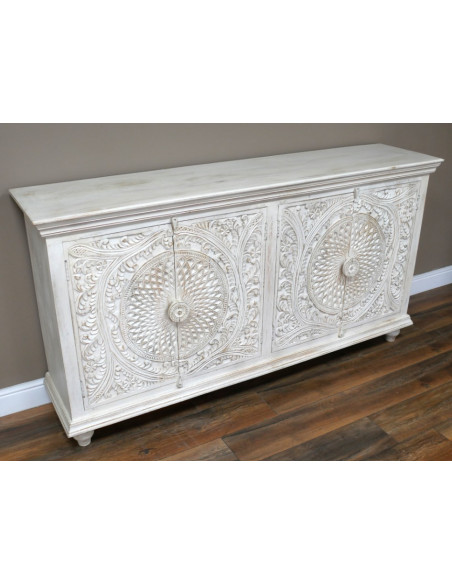 Grand Buffet Sculpté en Bois de Manguier