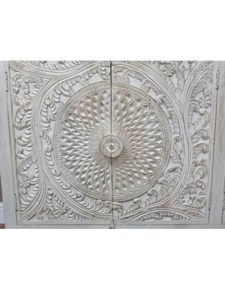 Grand Buffet Sculpté en Bois de Manguier