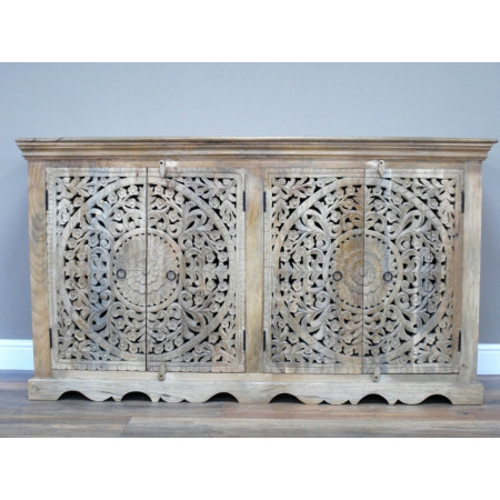 Grand Buffet Sculpté Ajouré en Bois...