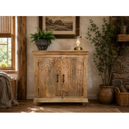 Buffet Sculpté en Bois de Manguier