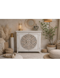 Armoire Sculptée Blanche en...