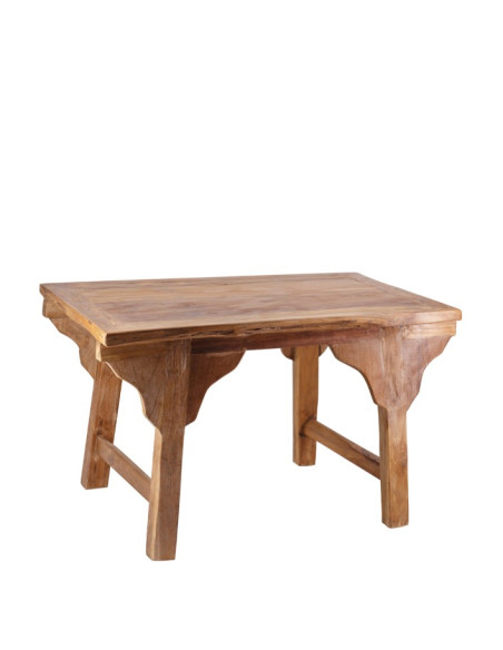 Table basse en teck naturel massif 85/130 cm